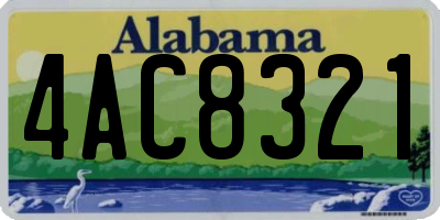 AL license plate 4AC8321