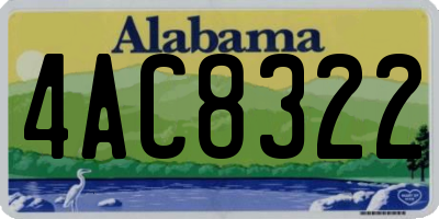 AL license plate 4AC8322