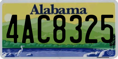 AL license plate 4AC8325