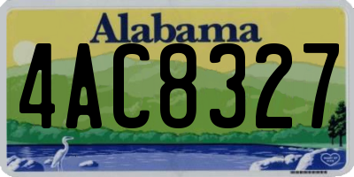 AL license plate 4AC8327