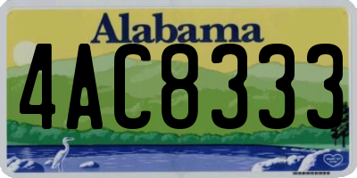 AL license plate 4AC8333