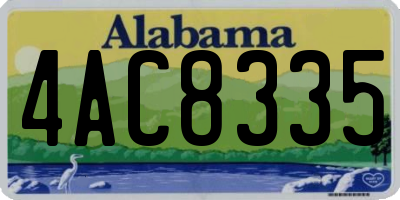 AL license plate 4AC8335