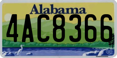 AL license plate 4AC8366