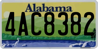 AL license plate 4AC8382