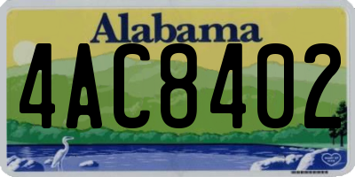 AL license plate 4AC8402