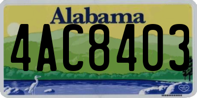 AL license plate 4AC8403