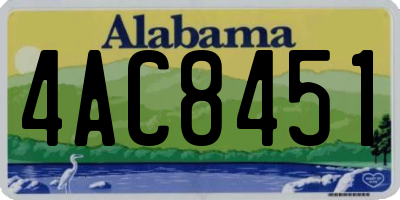 AL license plate 4AC8451