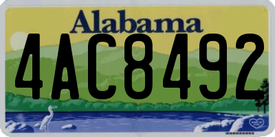 AL license plate 4AC8492