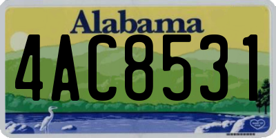AL license plate 4AC8531