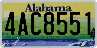 AL license plate 4AC8551