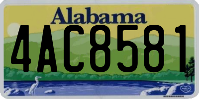 AL license plate 4AC8581