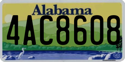 AL license plate 4AC8608