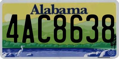 AL license plate 4AC8638