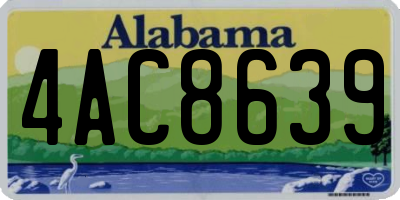 AL license plate 4AC8639