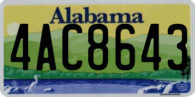 AL license plate 4AC8643