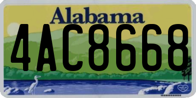 AL license plate 4AC8668