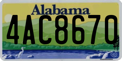 AL license plate 4AC8670