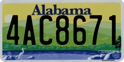 AL license plate 4AC8671