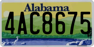 AL license plate 4AC8675