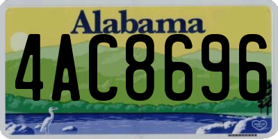 AL license plate 4AC8696