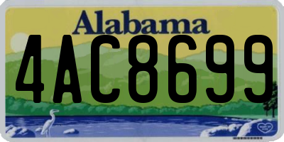 AL license plate 4AC8699
