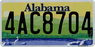 AL license plate 4AC8704