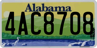 AL license plate 4AC8708
