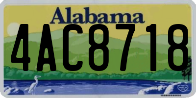 AL license plate 4AC8718