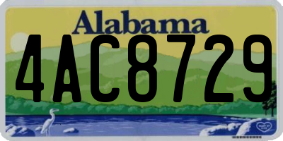 AL license plate 4AC8729