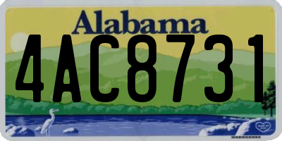 AL license plate 4AC8731