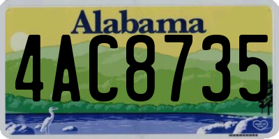 AL license plate 4AC8735