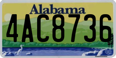 AL license plate 4AC8736