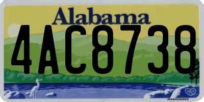 AL license plate 4AC8738