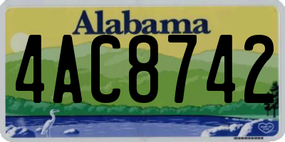 AL license plate 4AC8742