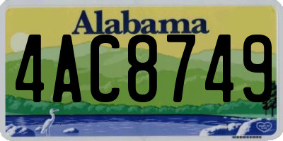 AL license plate 4AC8749