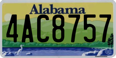 AL license plate 4AC8757