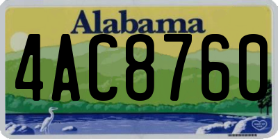 AL license plate 4AC8760