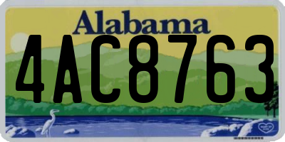 AL license plate 4AC8763