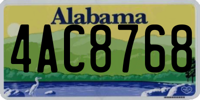 AL license plate 4AC8768