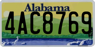 AL license plate 4AC8769