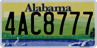 AL license plate 4AC8777