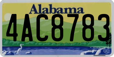 AL license plate 4AC8783