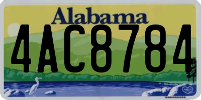 AL license plate 4AC8784