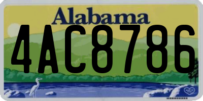 AL license plate 4AC8786