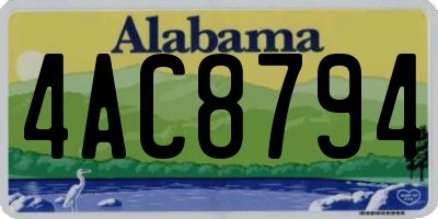 AL license plate 4AC8794