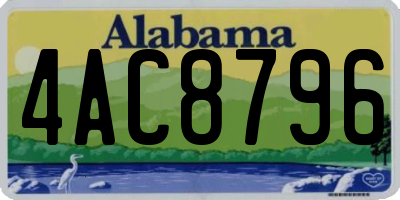 AL license plate 4AC8796