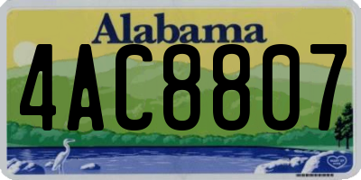 AL license plate 4AC8807