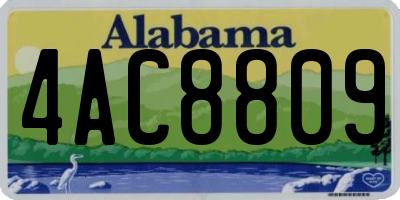 AL license plate 4AC8809