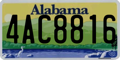 AL license plate 4AC8816
