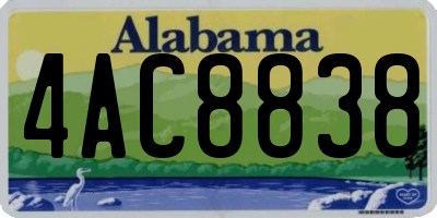 AL license plate 4AC8838